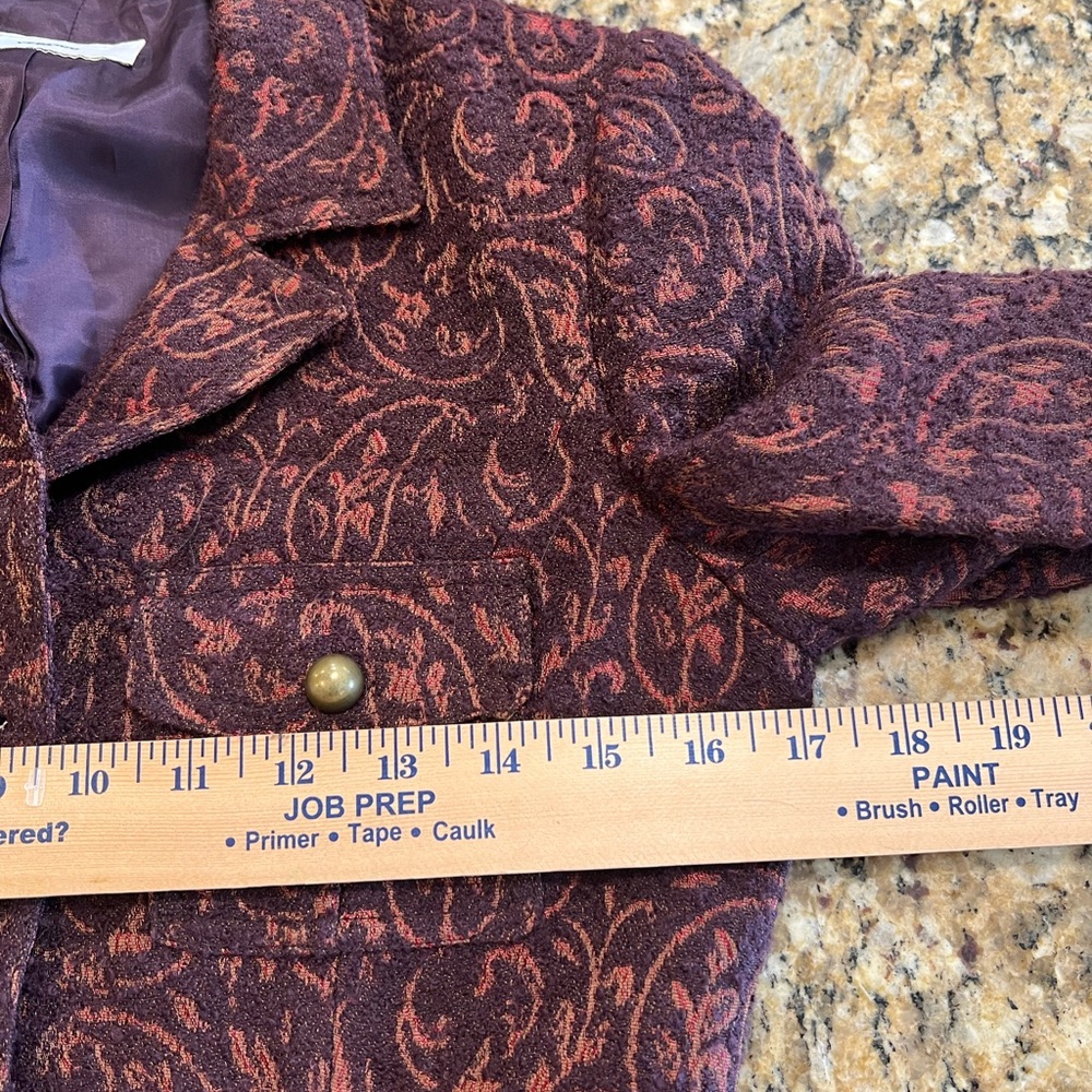 Vertigo Designer 3 Button Jacket Brown Floral Tex… - image 4